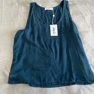 LA Relaxed Thea Deep Teal Crop Tank NWT